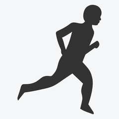 Silhouette of a person running, representing motion and physical activity.