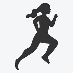 Silhouette of a person running, depicting motion and fitness.