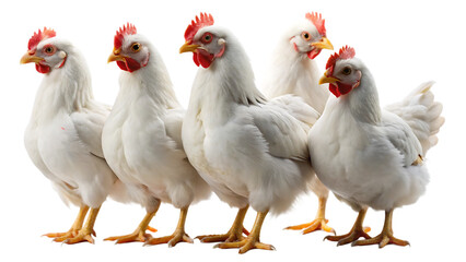 Fototapeta premium Set of White chicken isolated on white background as transparent. PNG. AI GENERATED.