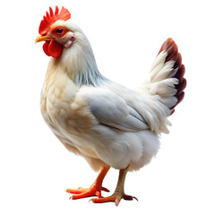 Fototapeta premium White chicken isolated on white background as transparent. PNG. AI GENERATED.