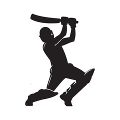 silhouette of a person with a Cricket Player