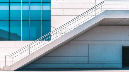 Fototapeta premium Modern Concrete Stairs Leading to a Contemporary Building