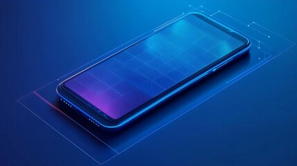 Futuristic Smartphone Display Digital Technology Mobile App Interface Neon Lights