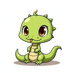 Naklejka premium Cute Snake Chibi Character