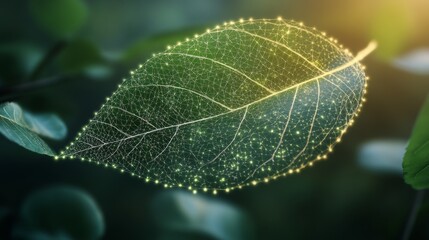 Illuminated Leaf Network: A Detailed Exploration of Nature's Intricate Design