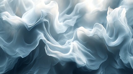 Obraz premium Abstract swirling blue and white smoke or fluid texture background.