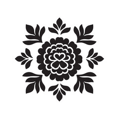 black and white flower vector