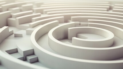 Intricate White Spiral Maze Design