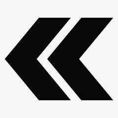 Two left-pointing chevrons or arrows indicating direction.