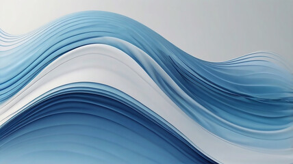 Elegant Blue Wave Background Design - Abstract Gradient Template for Presentations