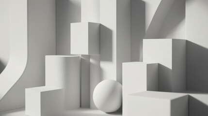 Abstract 3D geometric square cubes shapes with a minimalist aesthetic background