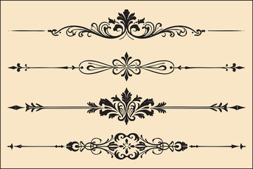 Fototapeta premium Elegant Vintage Ornamental Dividers and Flourishes Collection
