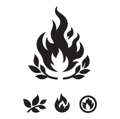 Fire flame silhouette vector illustration 