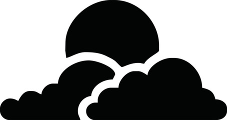 Black cloud silhouette isolated icon. Vector illustration