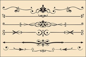 Obraz premium Elegant Vintage Ornamental Dividers and Flourishes Collection