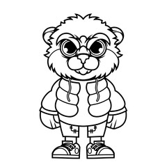 Mascot character design cartoon from otter outline