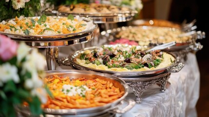 A table filled with various dishes and snacks, ideal for parties or gatherings