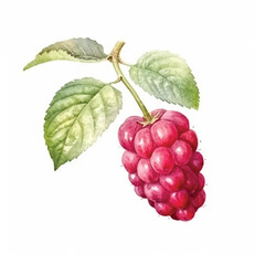watercolor Raspberry isolated white background