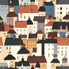 Charming European Cityscape Illustration