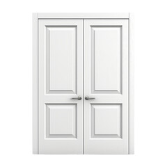 Fototapeta premium white door pairs isolated on transparent background cutout