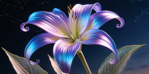 cosmic lily flower, created by generative AI