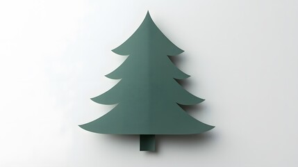 Obraz premium A Festive Minimalist Christmas Tree: Simple, Elegant, and Deep Green. Perfect for holiday cards or decorations!