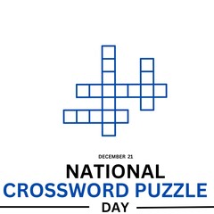 Crossword Puzzle Day. December 21. Holiday concept.