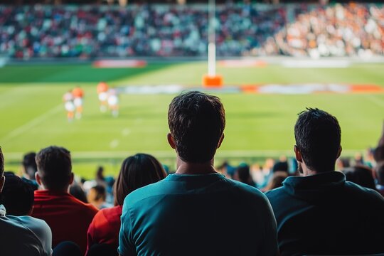 Spectators watching live game from stadium seats