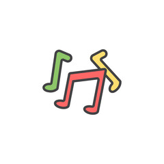 Music note icon in colored version