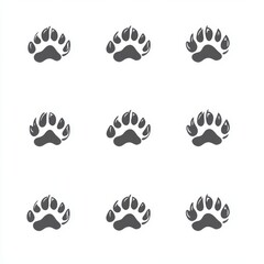 Smooth background featuring black paw print doodles seamlessly blended.Black doodle paw prints woven into a continuous seamless pattern background.A seamless background decorated with black doodle