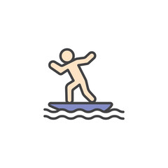 Surfer icon in colored version