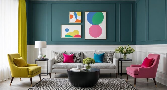 Monochromatic color schemes with subtle pops of bright hues