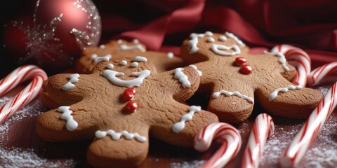 Freshly baked cookies on a wooden table, perfect for a snack or dessert