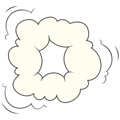 Speed cloud comic. Cartoon fast motion clouds vector set. Hand drawn comic doodles.