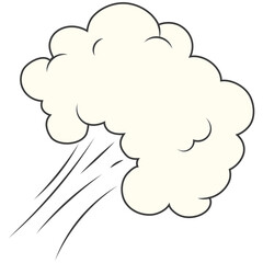 Speed cloud comic. Cartoon fast motion clouds vector set. Hand drawn comic doodles.