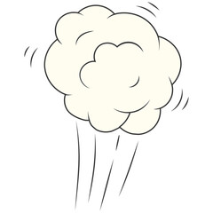 Speed cloud comic. Cartoon fast motion clouds vector set. Hand drawn comic doodles.