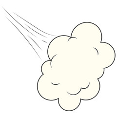 Speed cloud comic. Cartoon fast motion clouds vector set. Hand drawn comic doodles.