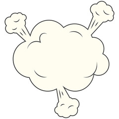 Speed cloud comic. Cartoon fast motion clouds vector set. Hand drawn comic doodles.