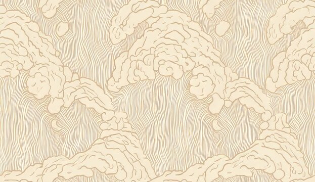 A modern seamless pattern featuring palm leaves. Lina art illustration. A sleek shirting textile design with banana leaves. Retro-style abstract background prints. EPS 10.