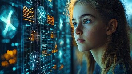 Futuristic Classroom where Children Learn Sustainable Energy through Virtual Displays and Holographic Interfaces