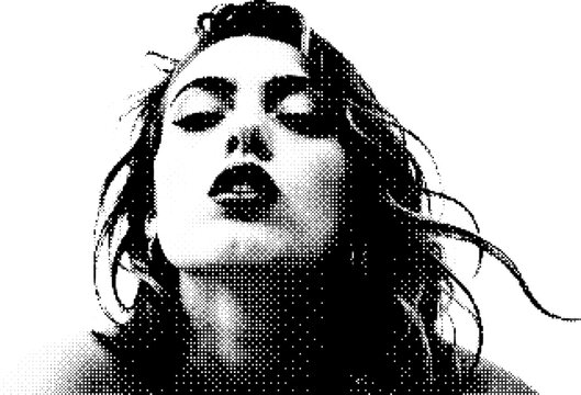 Old school pixel portrait of a woman in early computer style