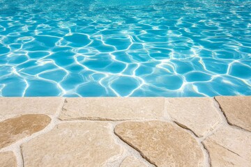 Obraz premium A clean aqua background with geometric water patterns resembling crystal reflections