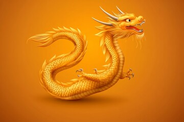 Obraz premium A clean vector of an Asian dragon coiling around a simple circle, symbolizing unity and tradition