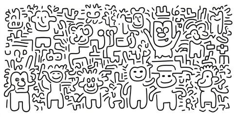 Fototapeta premium A monochrome, seamless Turing reaction diffusion pattern featuring chaotic motion, set against a natural background with organic structures. This modern illustration captures the essence of chemical