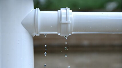 Leaking Pipe with Water Splash Depicting Urgency for Plumbing Repair and Maintenance