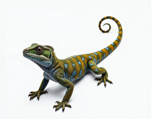 Naklejka premium lizard on white background