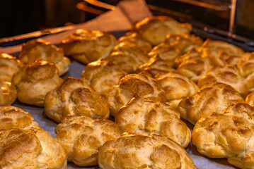 Baking pudding cookies in the oven