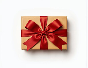 gift box with red ribbon  isolated on white background