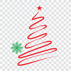 Minimal line Christmas tree card background