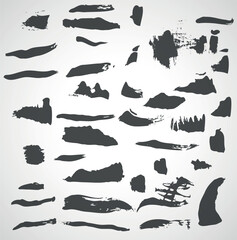 Brush stroke set Vector paintbrush Boxes textures backgrounds for text